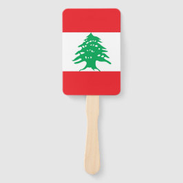 Leque Ventilador manual com bandeira do Líbano