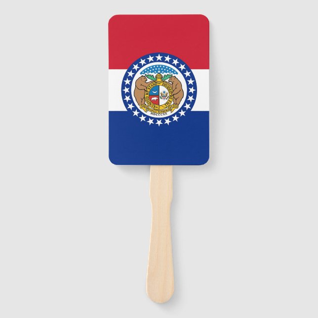 Leque Ventilador manual com bandeira do Missouri, EUA (Frente)