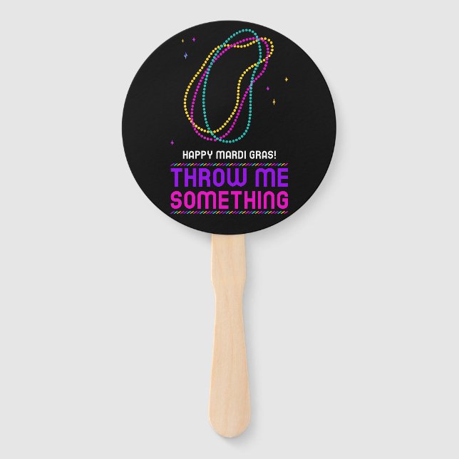 Leque Ventilador Miçanga Mardi Gras (Frente)