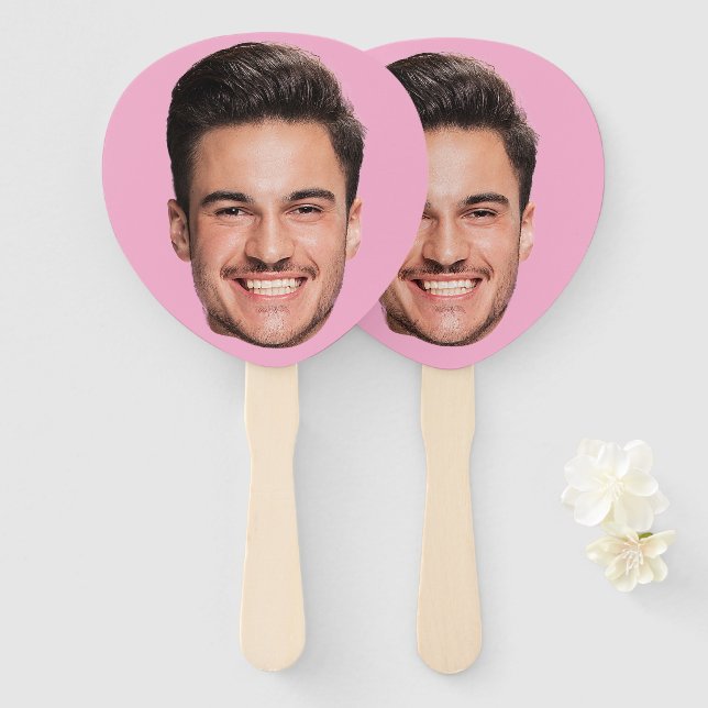 Leque Ventilador na mão | Rosa de Festa de solteira Pers (Frente e Verso)