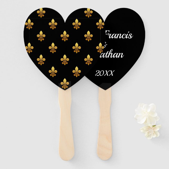 Leque Ventilador Personalizado Fleur de Lis (Frente e Verso)