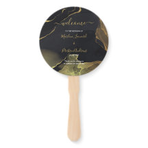 Ventilador preto e Dourado da Mão Marble