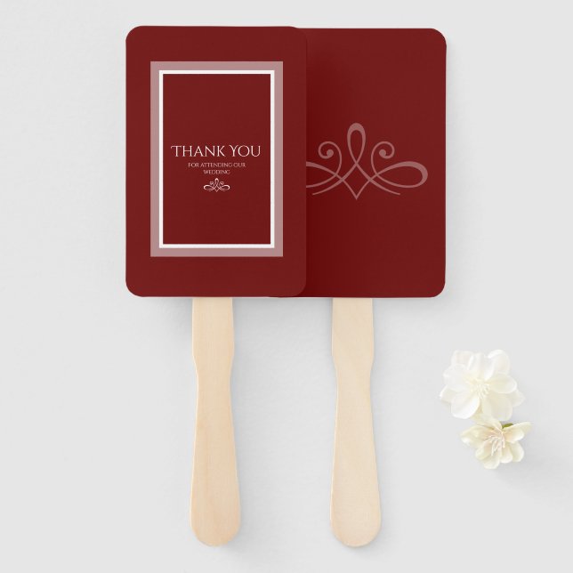 Leque Ventilador vermelho e branco da mão (Frente e Verso)