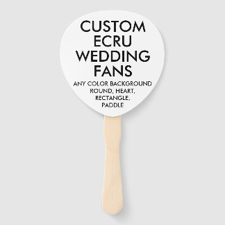 Leque VENTILADORES DE CASAMENTO ECRU Personalizados (10)