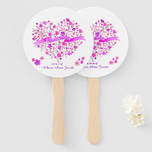 Leque Ventiladores de chá de panela roxo com buquê de co