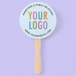 Leque Ventiladores de mão de azul-bebê na volta do logot