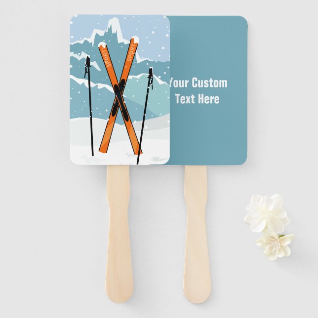 Leque Ventiladores de mão de texto personalizados do inv (Frente e Verso)