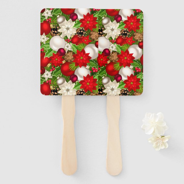 Leque Ventiladores de Mão Feriados Felizes (Frente e Verso)