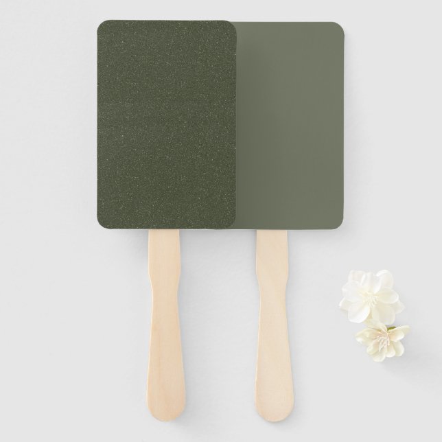 Leque Ventiladores de Mão Verde de Moss Personalizados - (Frente e Verso)