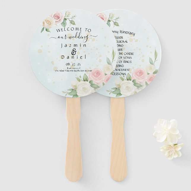 Leque Ventiladores do Programa Blogues Brancos e Rosa Ro (Frente e Verso)