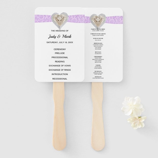 Leque Ventiladores do Programa Casamento de Locais Roxos (Frente e Verso)