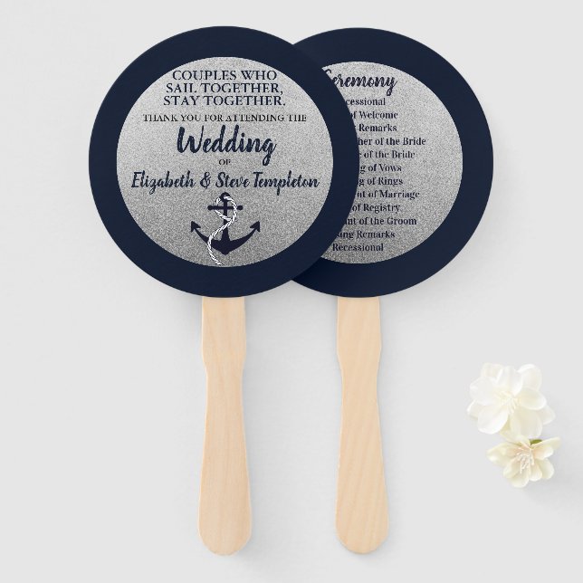 Leque Ventiladores do Programa de Âncora Náutica (Frente e Verso)