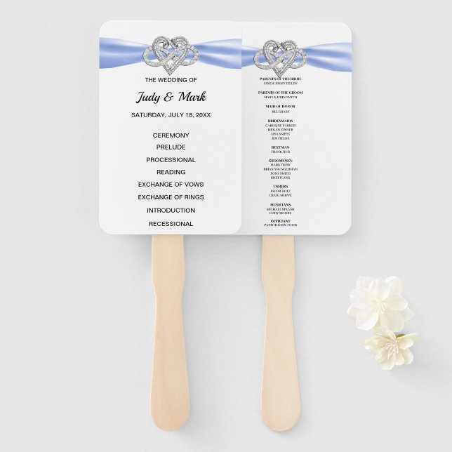 Leque Ventiladores do Programa de Casamento Cardíaco Inf (Frente e Verso)