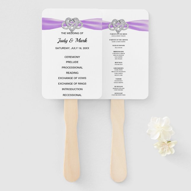 Leque Ventiladores do Programa de Casamento Cardíaco Púr (Frente e Verso)