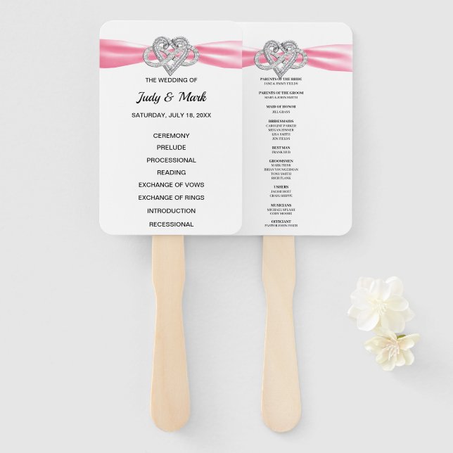 Leque Ventiladores do Programa de Casamento Cardíaco Ros (Frente e Verso)