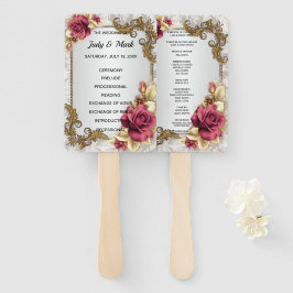 Leque Ventiladores do Programa de Casamento do Rosa verm