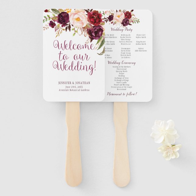 Leque Ventiladores do Programa de Rosas de Aquarelas de  (Frente e Verso)