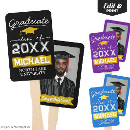 Leque Ventoinha de Graduação com Foto Personalizada com