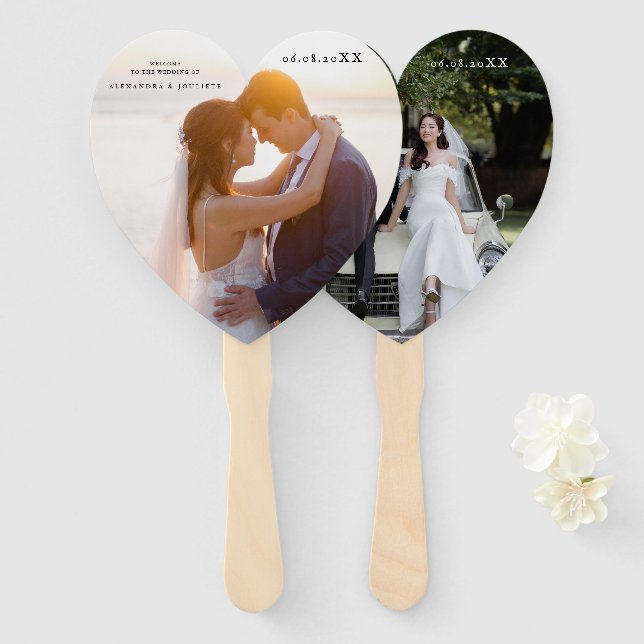 Leque VENTOINHA DE MÃO Boas-vindas Casamento (Frente e Verso)