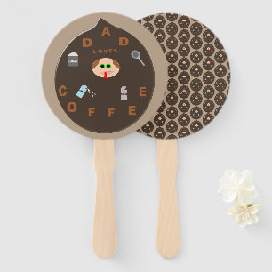 Leque Ventoinha de Mão Pai Divertido Monstro Ama Café
