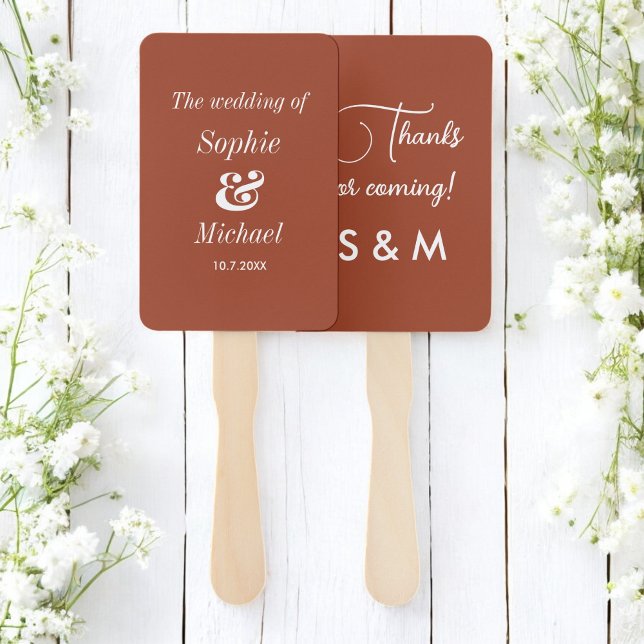 Leque Ventoinhas de Cerimônia de Casamento Marrom Branco (Criador carregado)