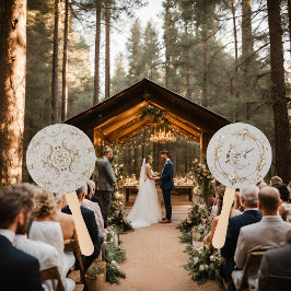 Leque Vestido Branco de Casamento de Jardim