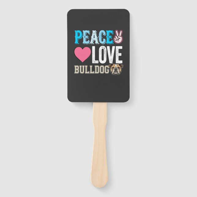 Leque Vetor Bulldog Paz Amor (Frente)