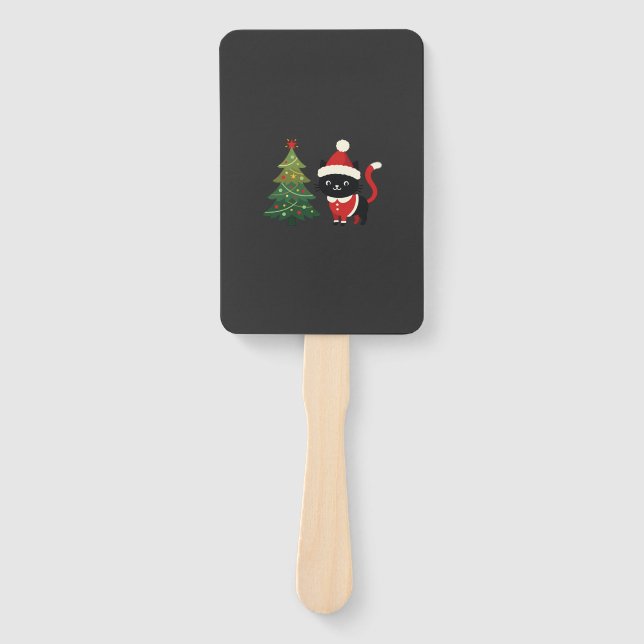 Leque Vetor de árvore de Natal do gato de Natal (Frente)