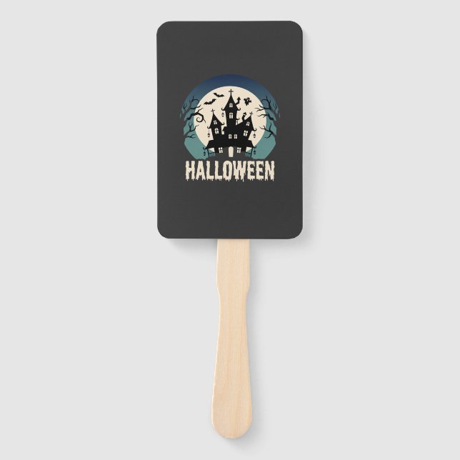 Leque Vetor de Luar de Casa Assombrada de Halloween (Frente)