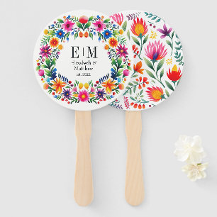 Leque Vibrant Watercolor Floral Fiesta Wedment Program