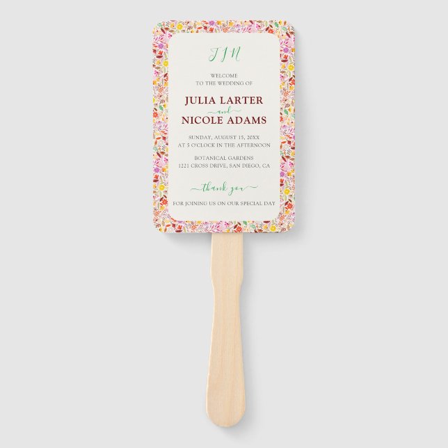 Leque Vibrante Aquarelas Vias Flores De Tulpa De Verão C (Frente)