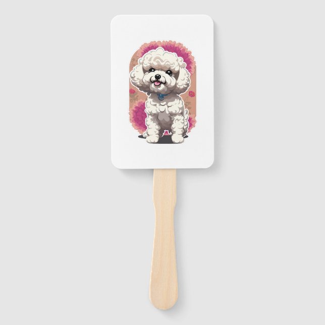 Leque Vinheta das Flores Hilarious Bichon Frise (Frente)