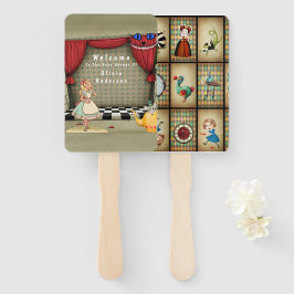 Leque Vintage Alice No Chá de fraldas Da Garota Maravilh