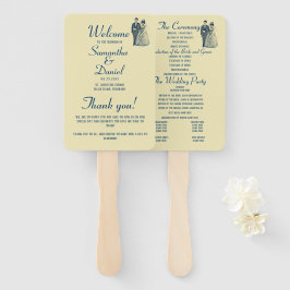 Leque Vintage Bride Groom Ceremony Program