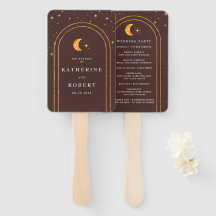 Vintage Celestial Moon Stars Wedding Program