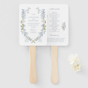 Leque Vintage Dusty Blue Floral Monogramas