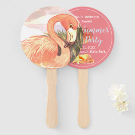 Leque Vintage Flamingo Seashells — Favor do Partido de V