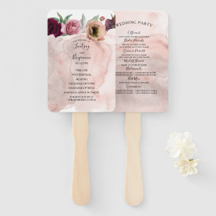 Leque Vintage Floral Watercolor Weding Program
