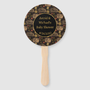 Leque Vintage Honeycomb Bee Black Chá de fraldas