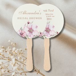 Leque Vintage Ivory Pink Roses Bridal Shower