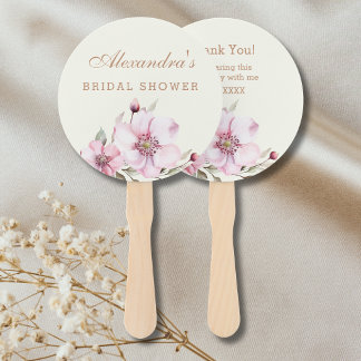 Leque Vintage Ivory Pink Roses Bridal Shower