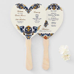 Leque Vintage Talavera Azulejo — programa de casamento m