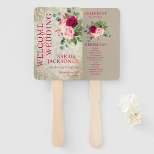 Leque Vintage Wallpaper e Programa de Casamento de Rosas
