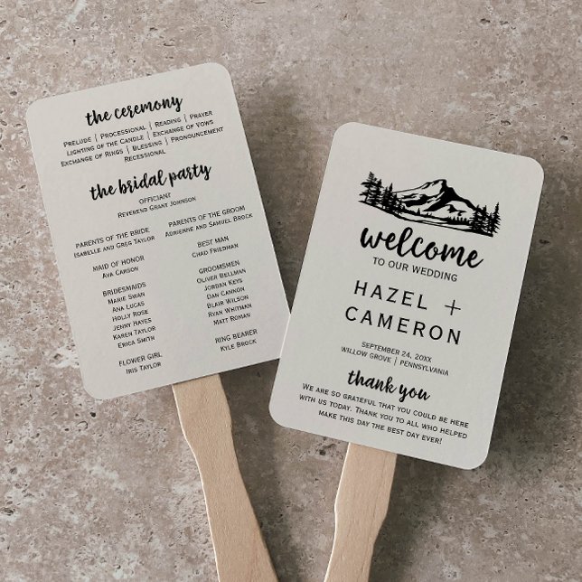 Leque Vintage Wilderness Wedding Program (Criador carregado)