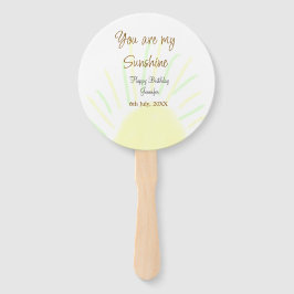 Leque Você é meu aniversário de pastel amarelo sunshine