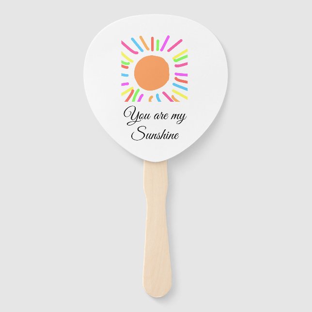 Leque você é meu raio solar amarelo alaranjado raios sol (Frente)