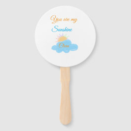 Leque Você é minha nuvem de raios solares laranja amarel