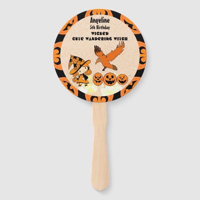 Leque Wandering Witen Raven Halloween Pumpkins Aniversár (Frente)