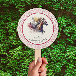 Leque Watercolor Racecavalo Derby Red