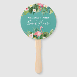 Leque Watercolor Tropical Floral Family Name Beach House